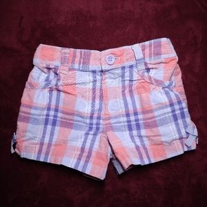 Girls Plaid Cotton Shorts